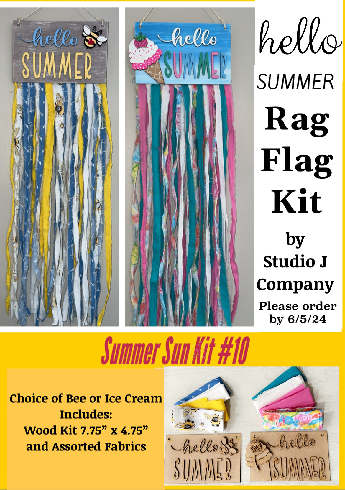 Summer Sun Event Kit - hello SUMMER Rag Flag Kit