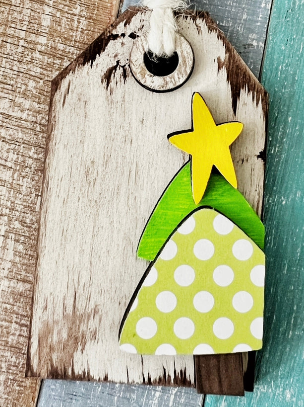 Jumbo 8 inch Christmas Tag/Ornament- Style #1 - DIY kits