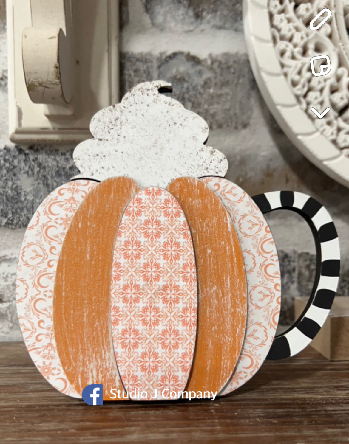 DIY Craft Kit - Layered Pumpkin Latte Shelf Sitter