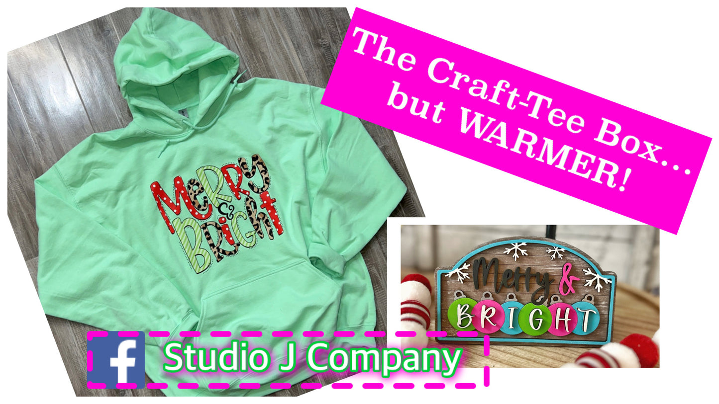 Craft-Tee Box HOODIE - Merry & Bright
