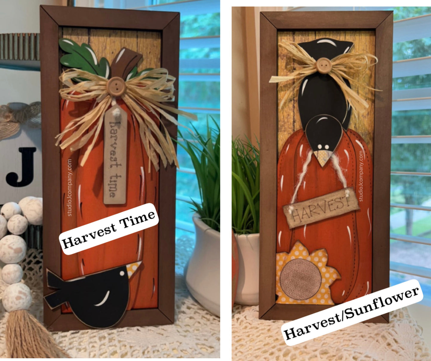 DIY Craft Kit- Layered Pumpkin - 2 styles available-Farmhouse Primitive Faux Framed Picture