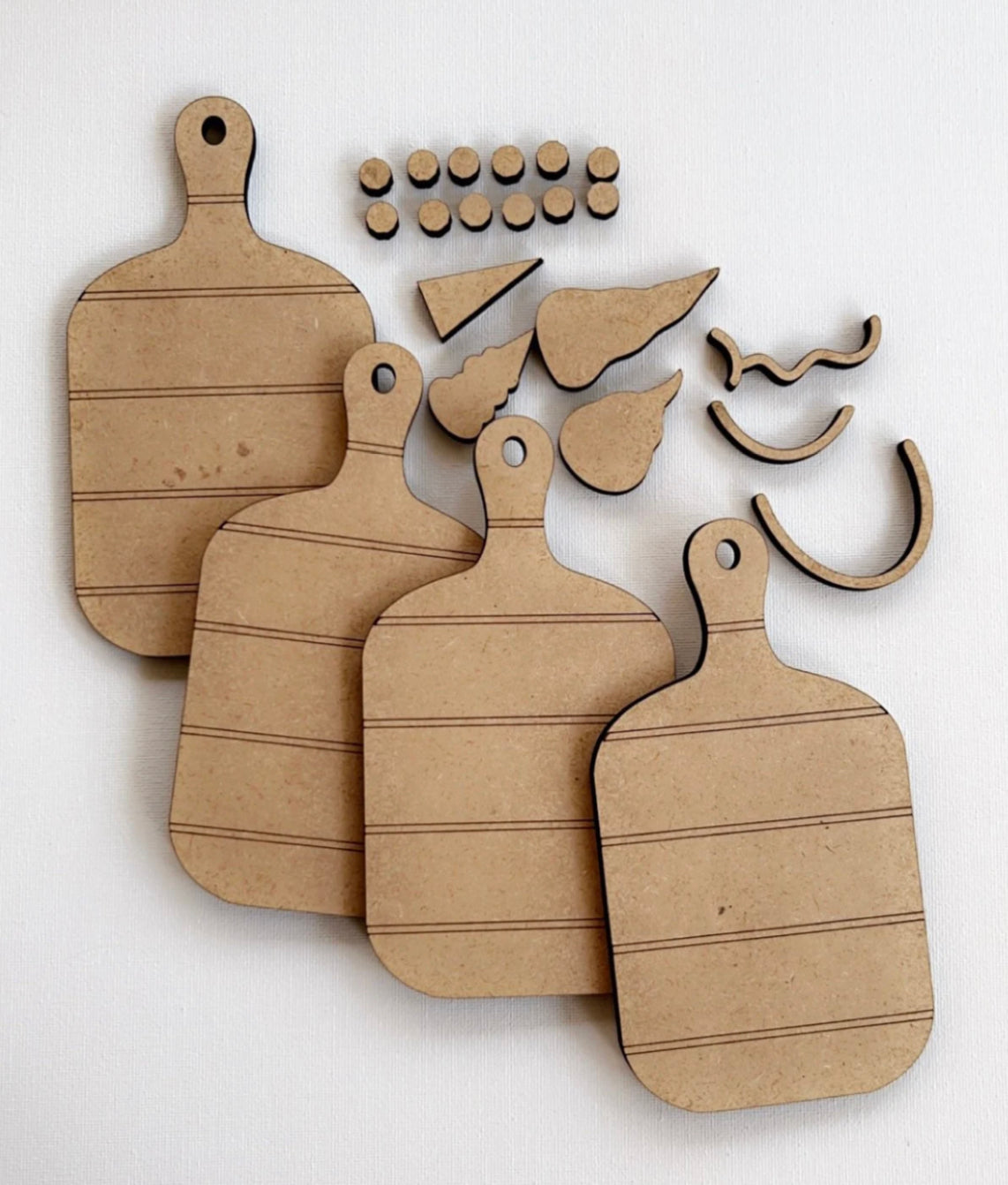 Set of 4 Snowman Mini Cutting Boards Rectangle Shape- DIY Craft Kit