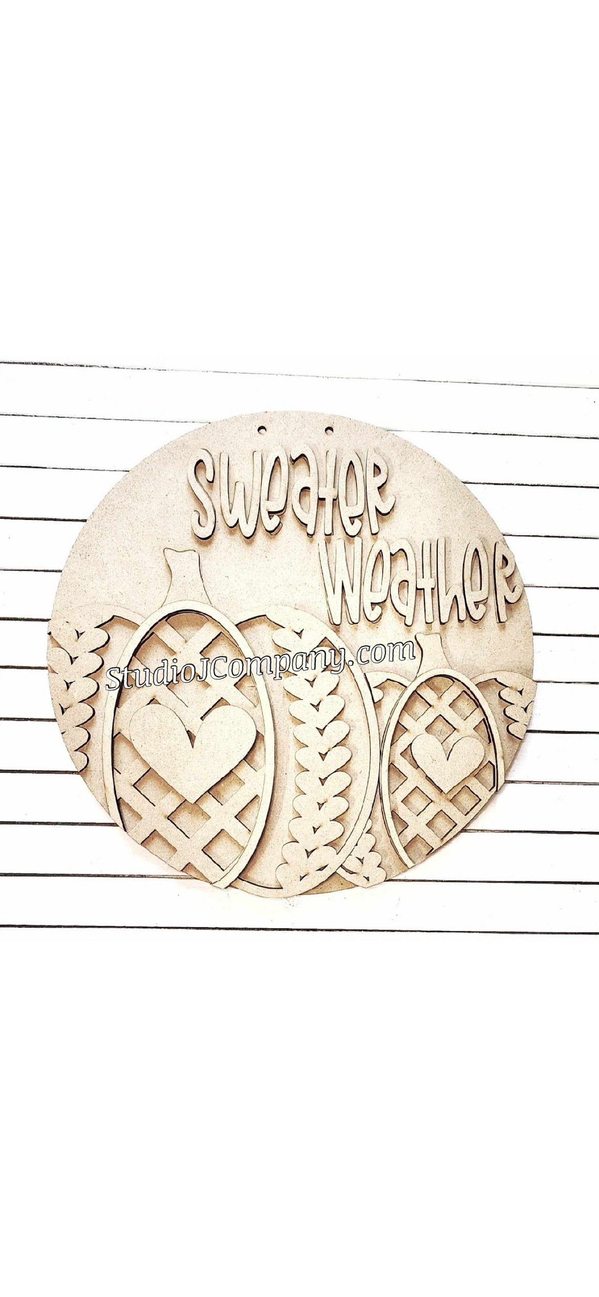 Sweater Weather 10.5” Round Sign- Layered DIY Kit