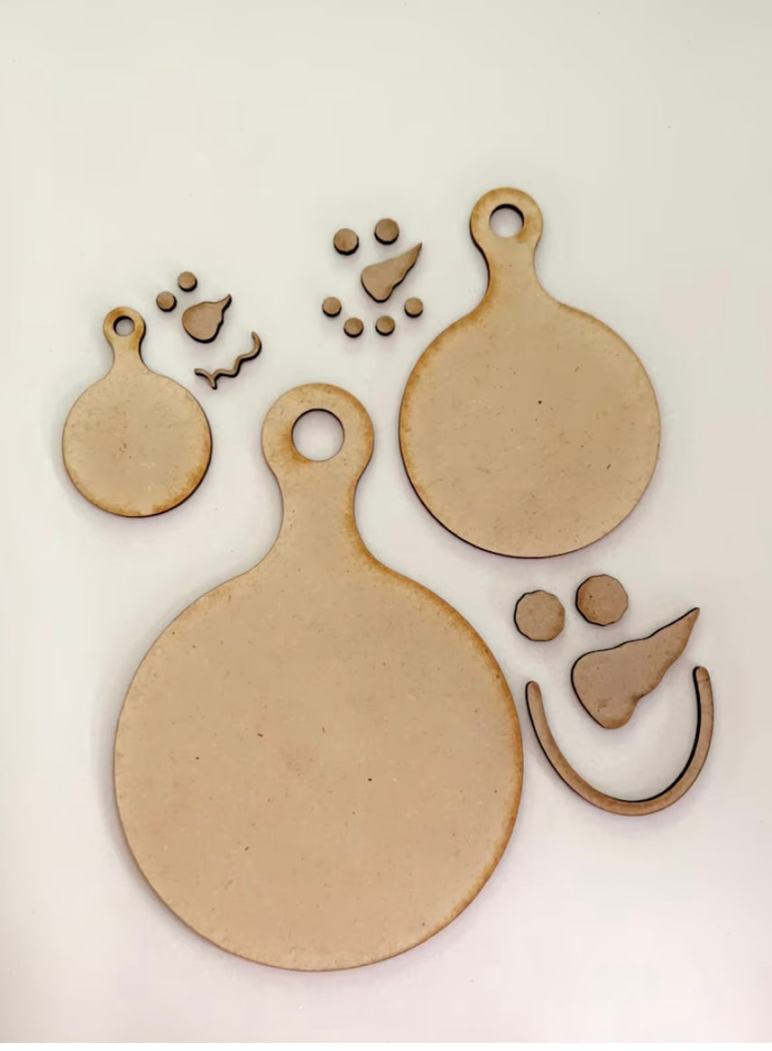 Snowmen Faux Cutting Board Shapes -DIY Craft Kit