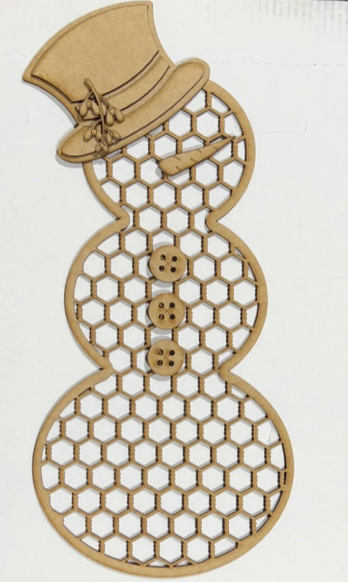 Farmhouse Snowman - Faux Chickenwire Design- DIY Craft Kit