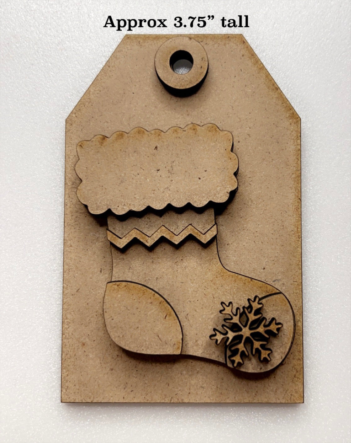 DIY Christmas Tag Ornaments approx 3.75” tall - Style #2