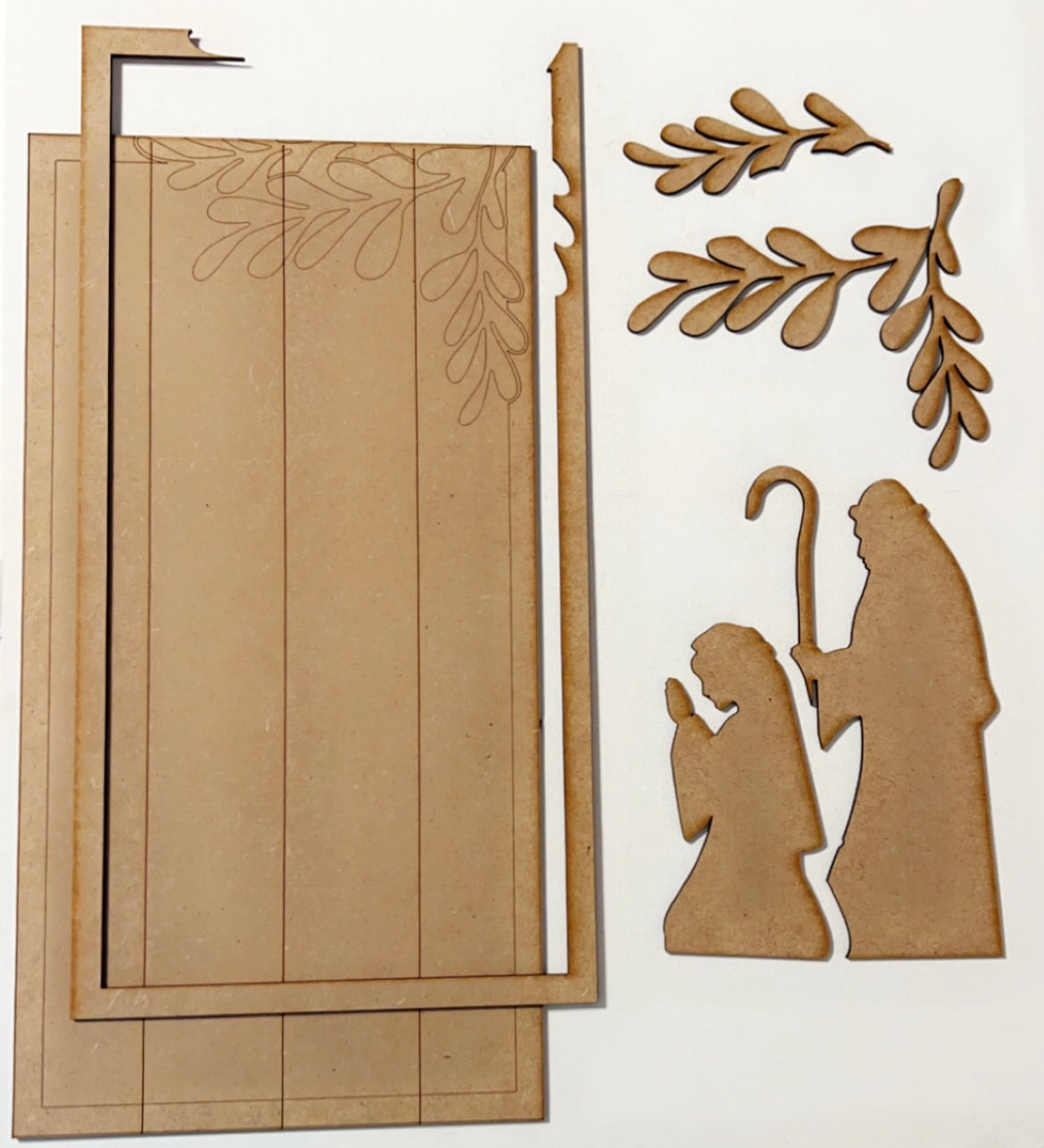 3pc Faux Framed Nativity Scene