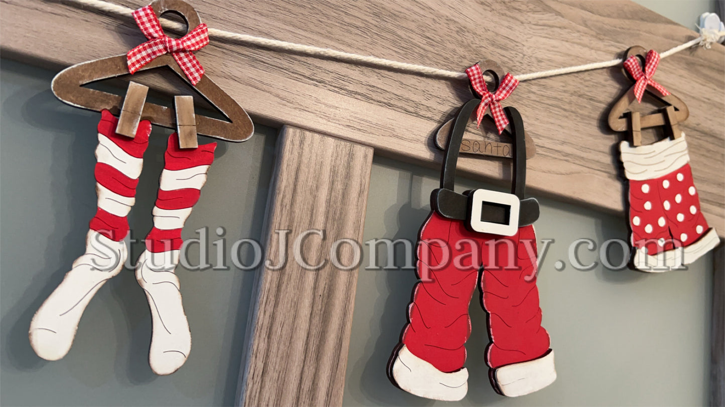 Santa’s Laundry - Individual or Set of 3 - DIY Ornament Kits