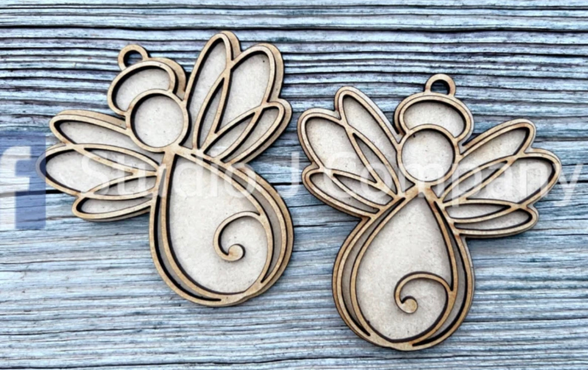 Layered Swirl Angel Ornament Pair - DIY Craft Kit