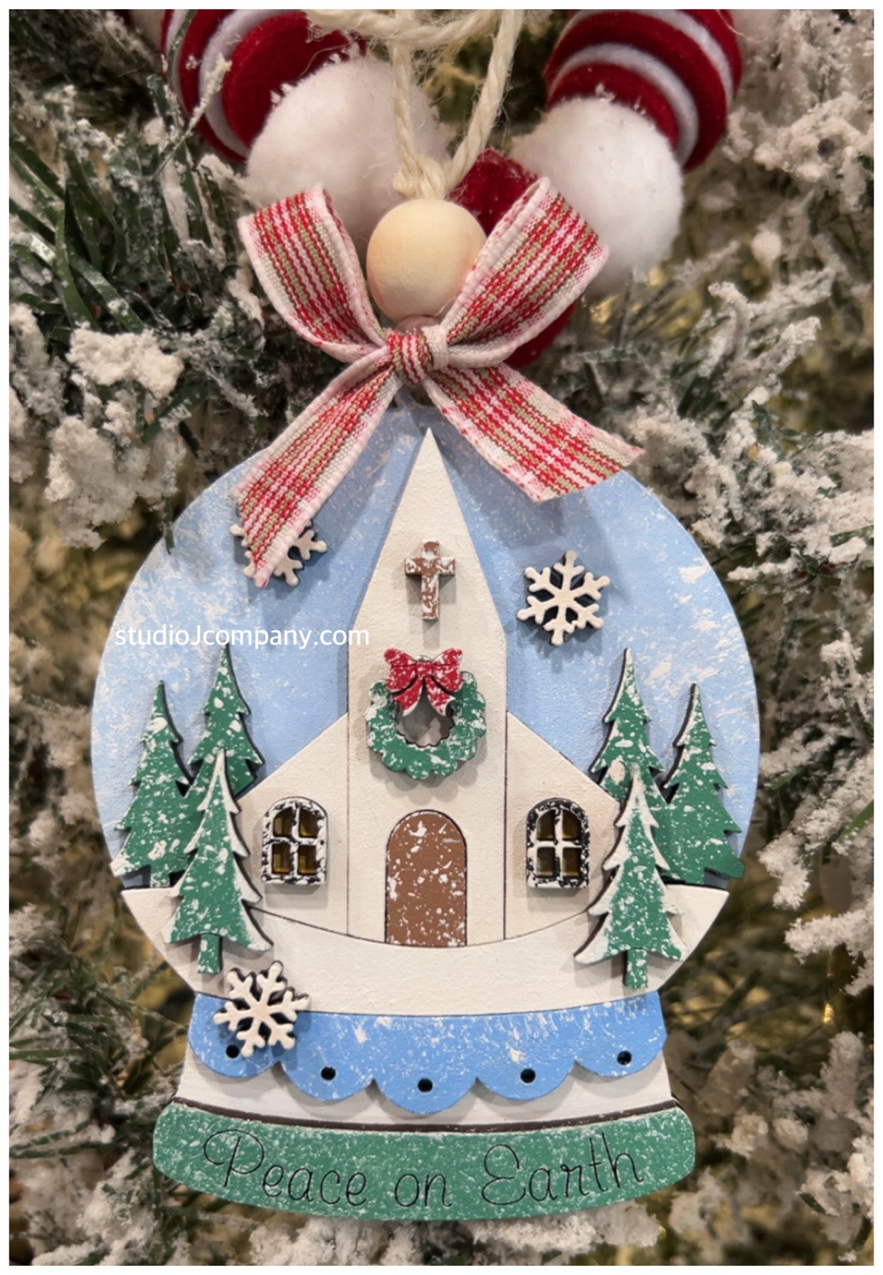 Snowy Church Snow Globe Ornament - DIY Kit