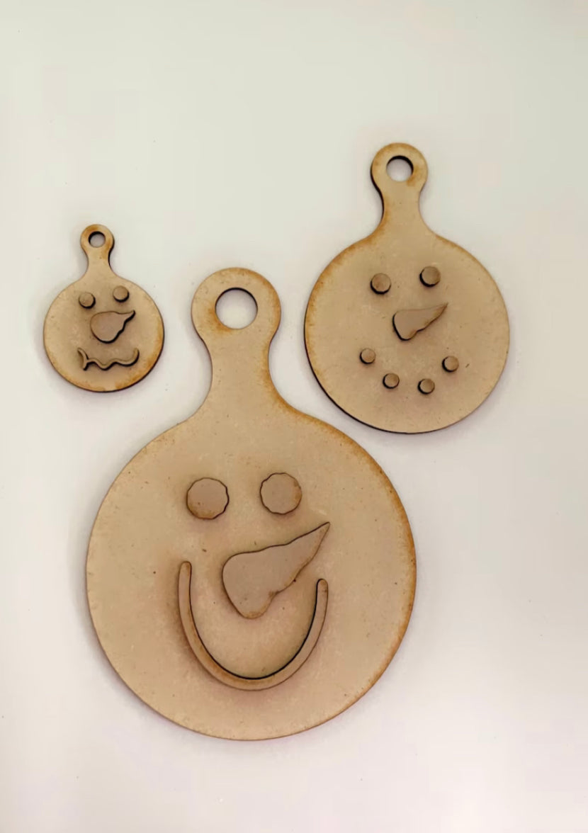 Snowmen Faux Cutting Board Shapes -DIY Craft Kit
