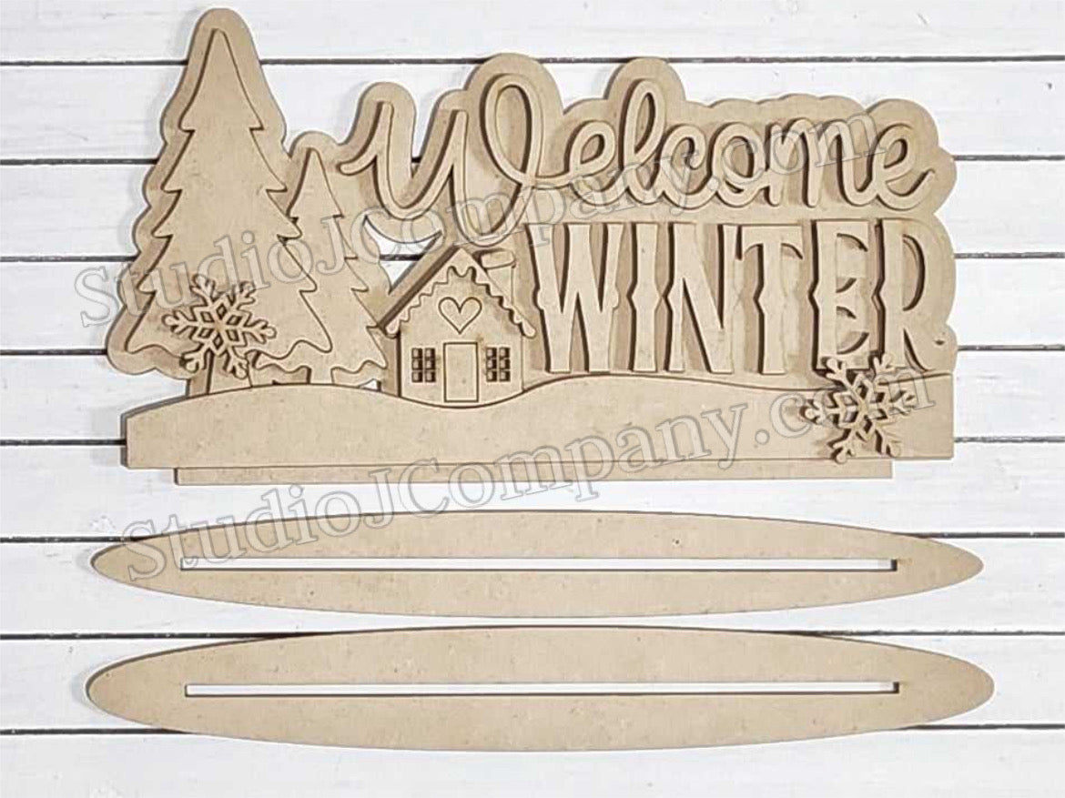 Welcome Winter Shelf Sitter