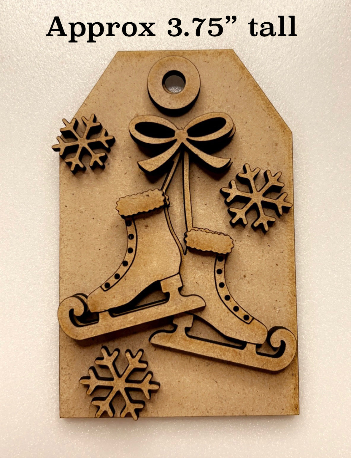 DIY Christmas Tag Ornaments approx 3.75” tall - Style #2