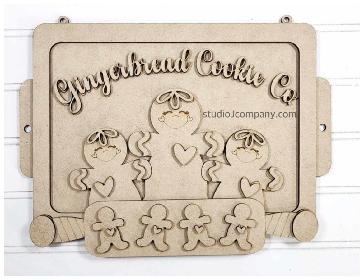 Gingerbread Family Cookie Co Hanging Sign