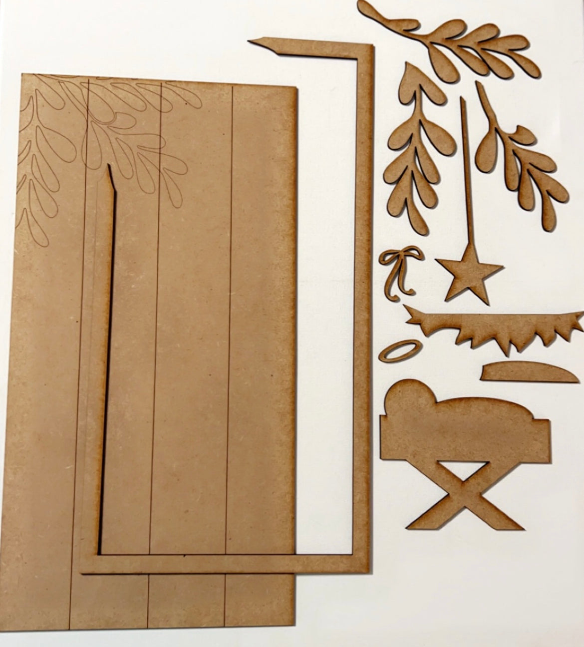 3pc Faux Framed Nativity Scene