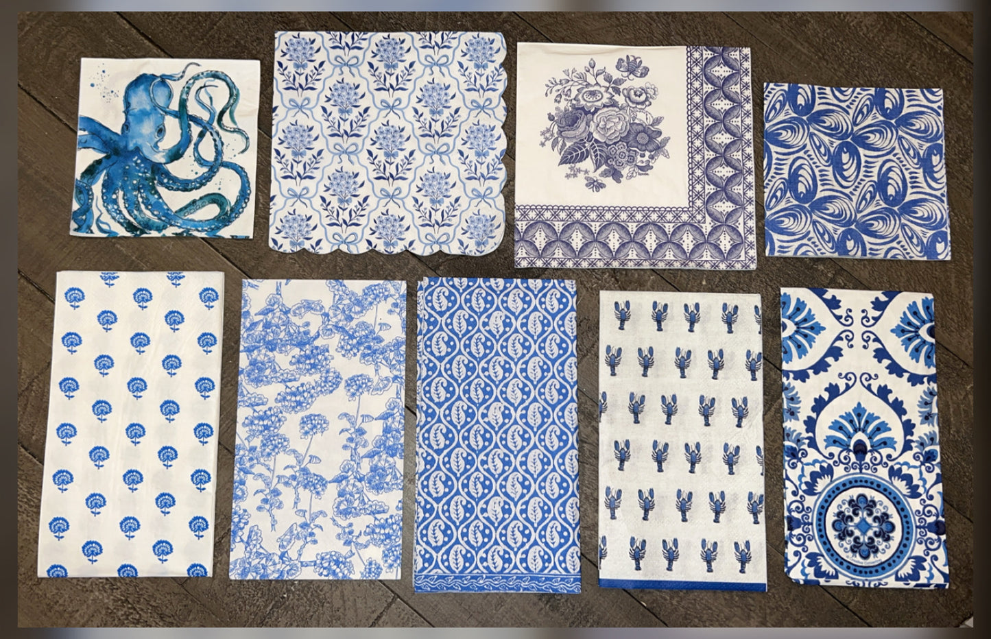 Blue & White Napkin Bundle- LIMITED NUMBER of Bundles