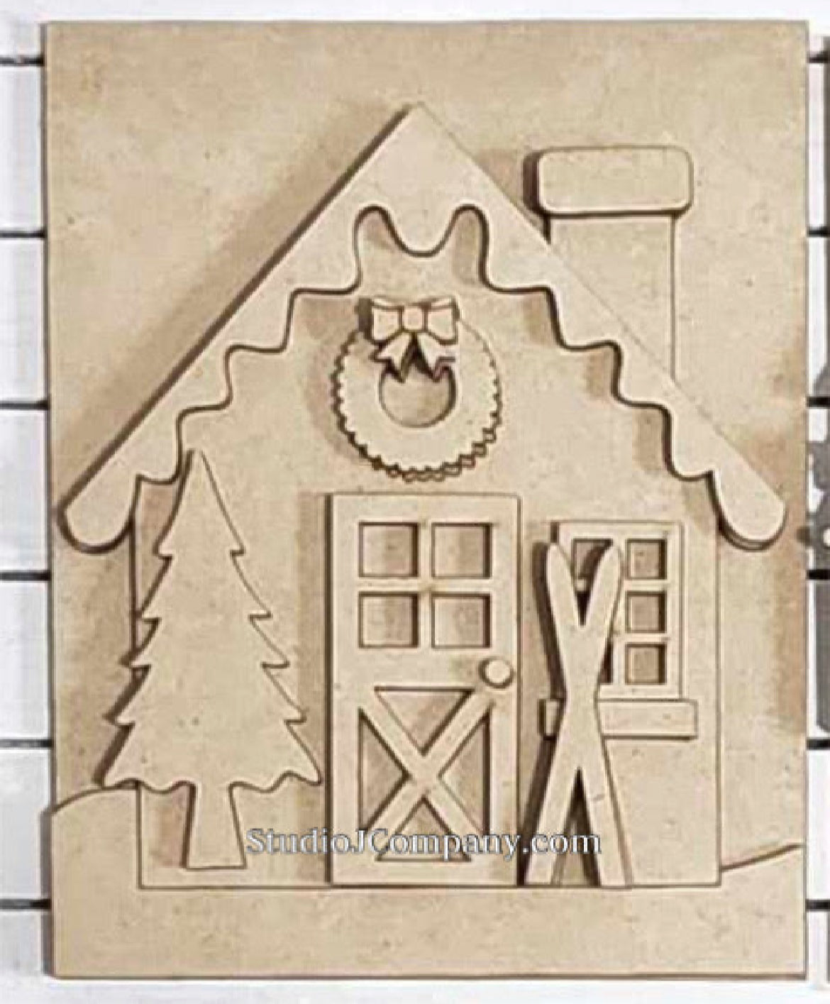 Winter Cabin Sign with easel