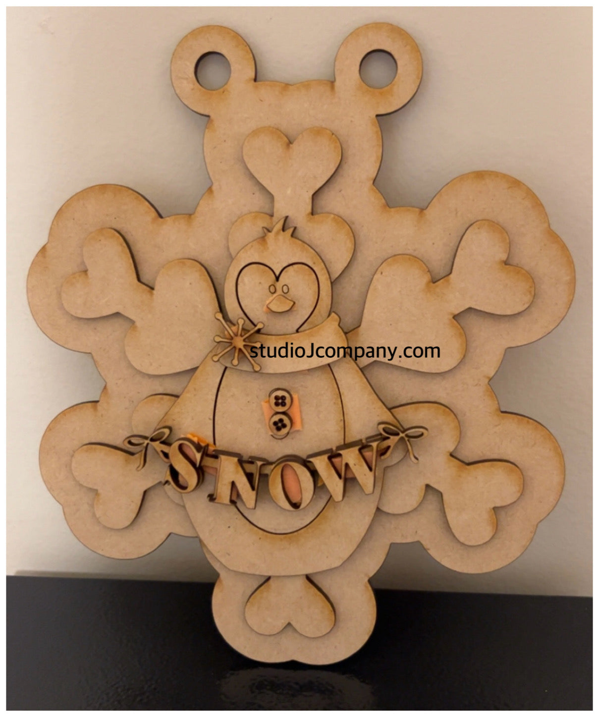 8” Layered Snowflake with Penguin- DIY Craft Kit