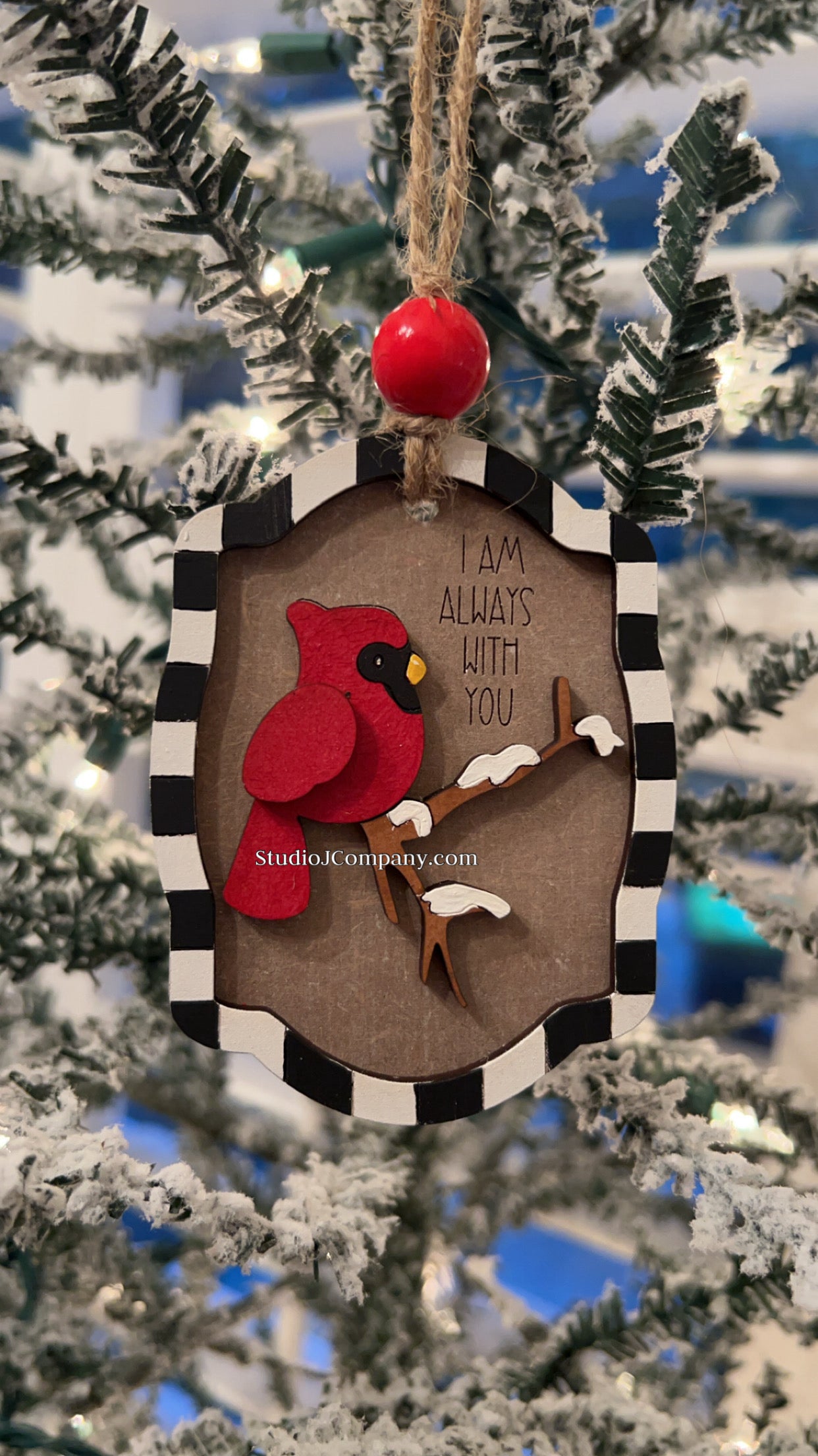 Cardinal Ornament- red bird Christmas Ornament- DIY Kit