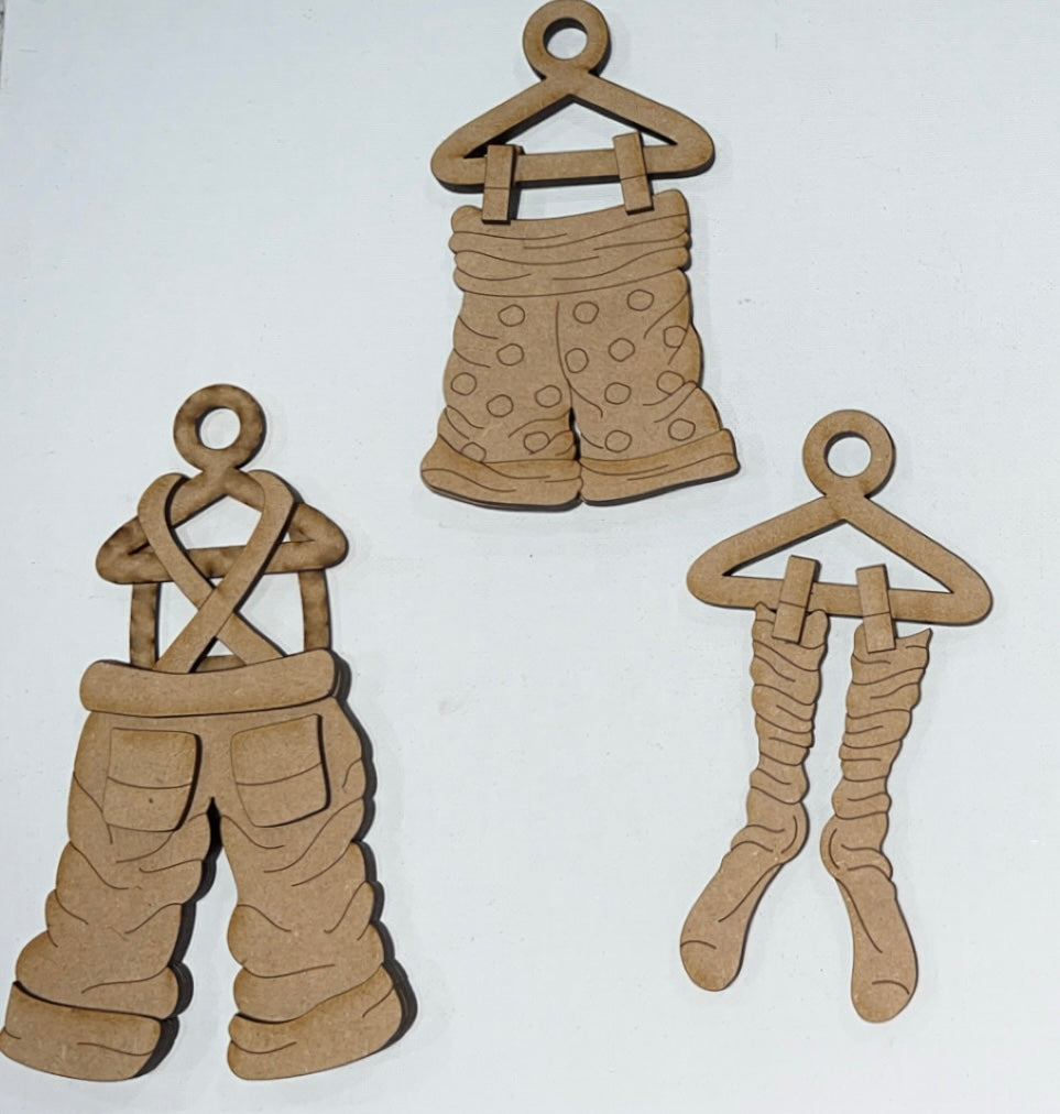 Santa’s Laundry - Individual or Set of 3 - DIY Ornament Kits