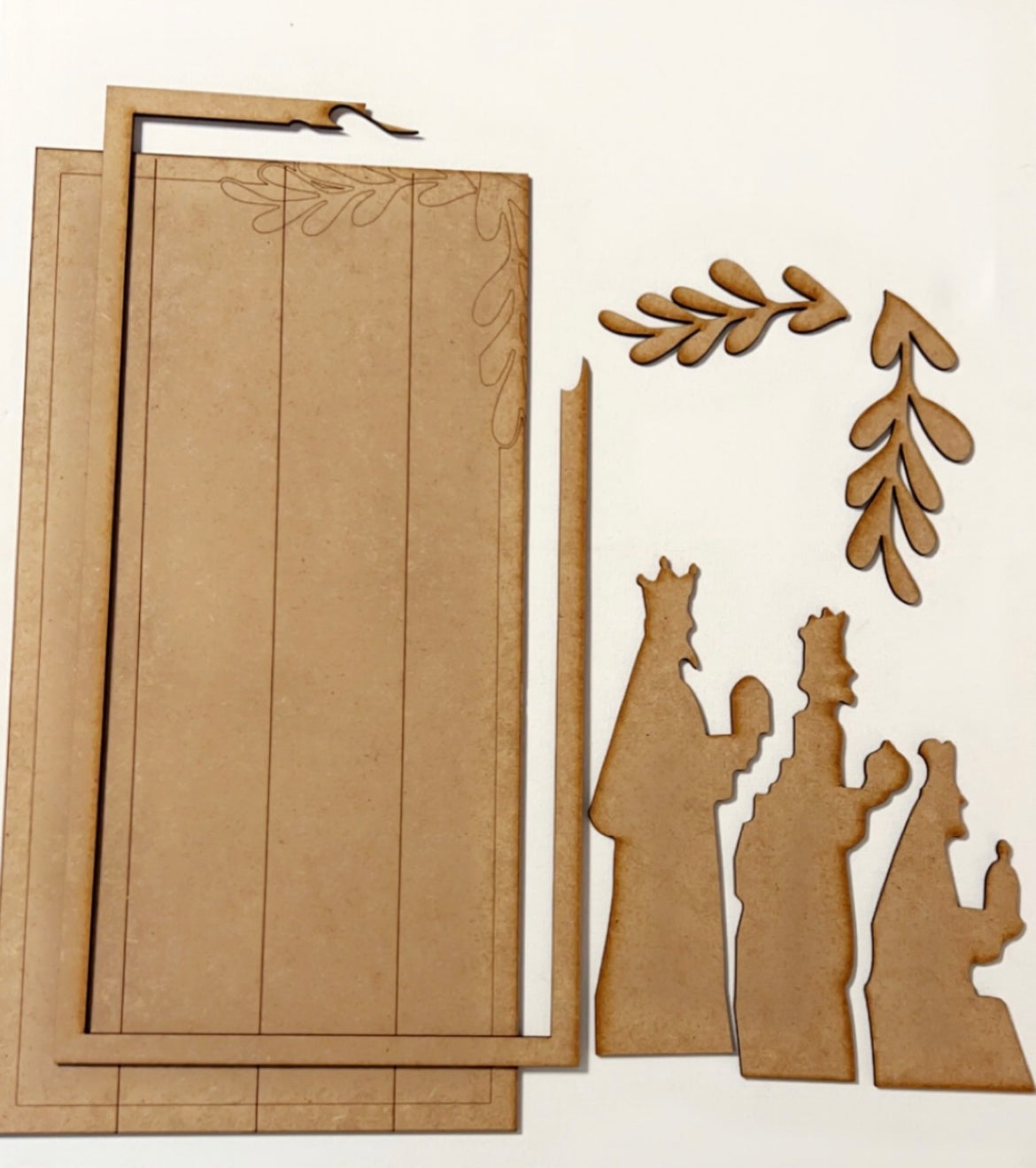 3pc Faux Framed Nativity Scene