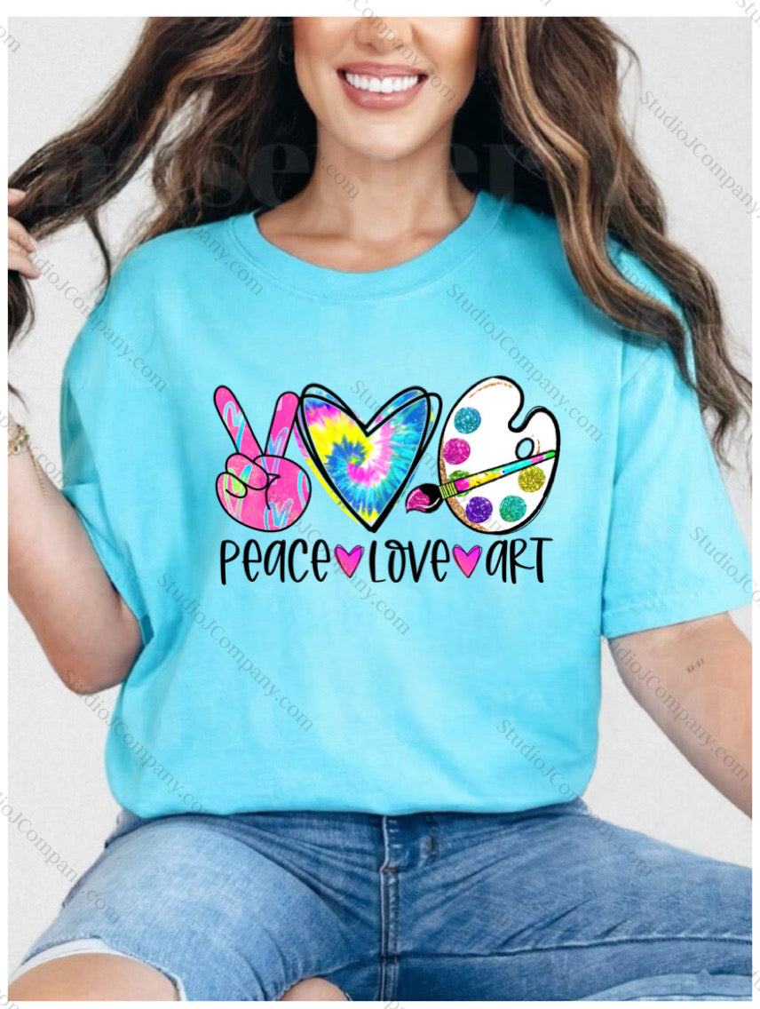 Peace Love Art - Aruba Blue Tee