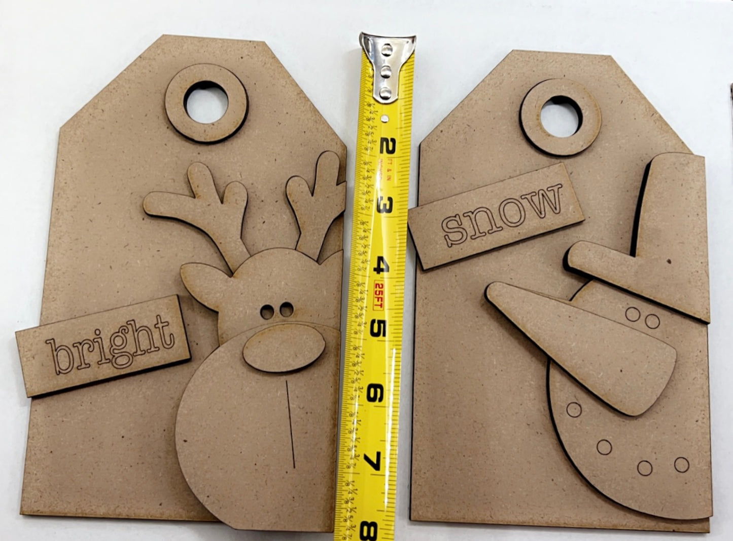 Jumbo 8 inch Christmas Tag/Ornament- Style #1 - DIY kits