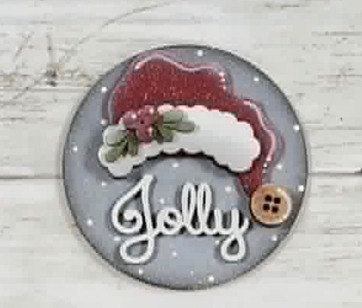 Jolly Santa Hat - 3” round - fits interchangeables