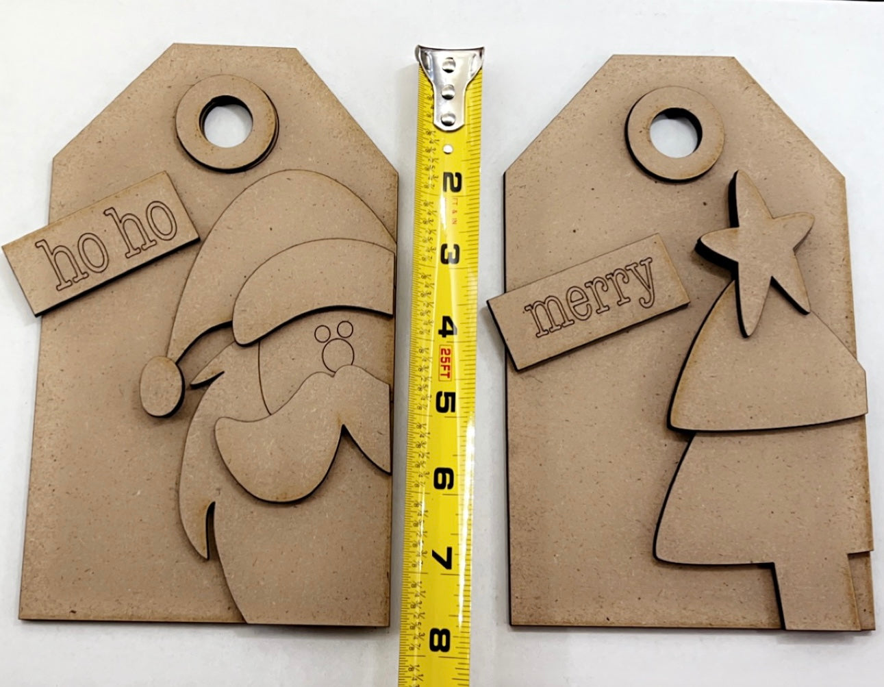 Jumbo 8 inch Christmas Tag/Ornament- Style #1 - DIY kits