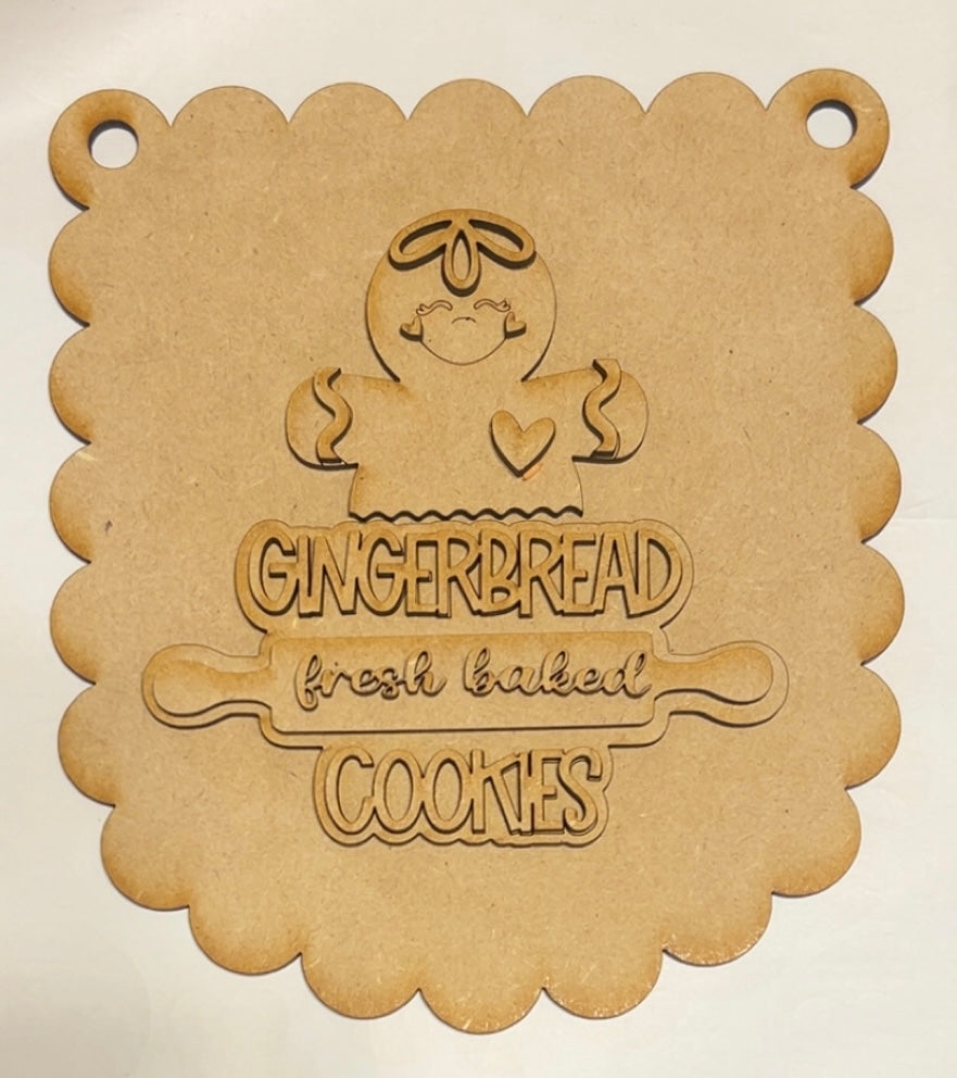 July 30th Diva Night- Gingerbread Cookie Sign- DIY kit