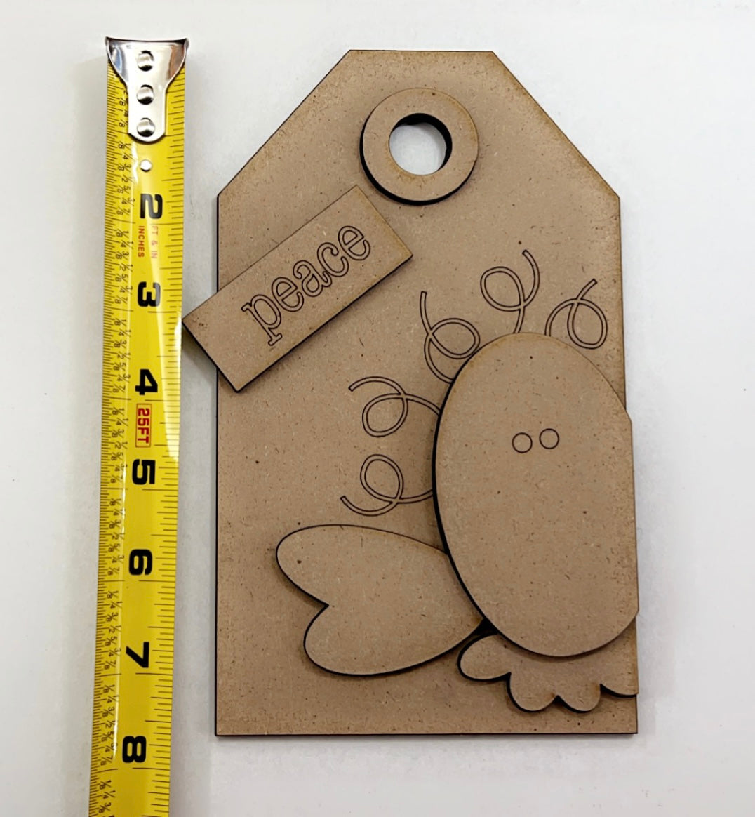 Jumbo 8 inch Christmas Tag/Ornament- Style #1 - DIY kits