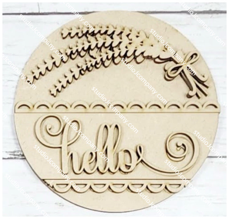 Interchangeable Lavender Hello Sign
