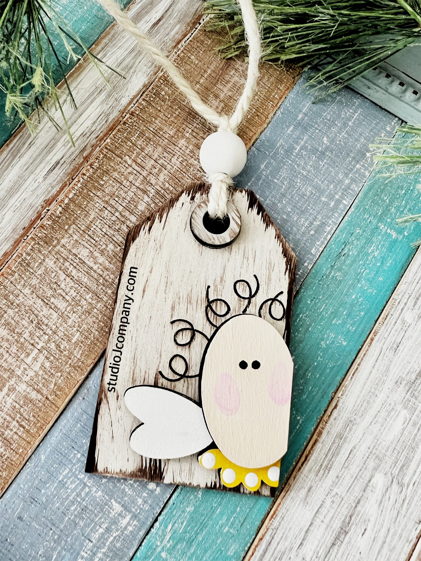 DIY Christmas Tag Ornaments approx 3.75” tall - Style #1