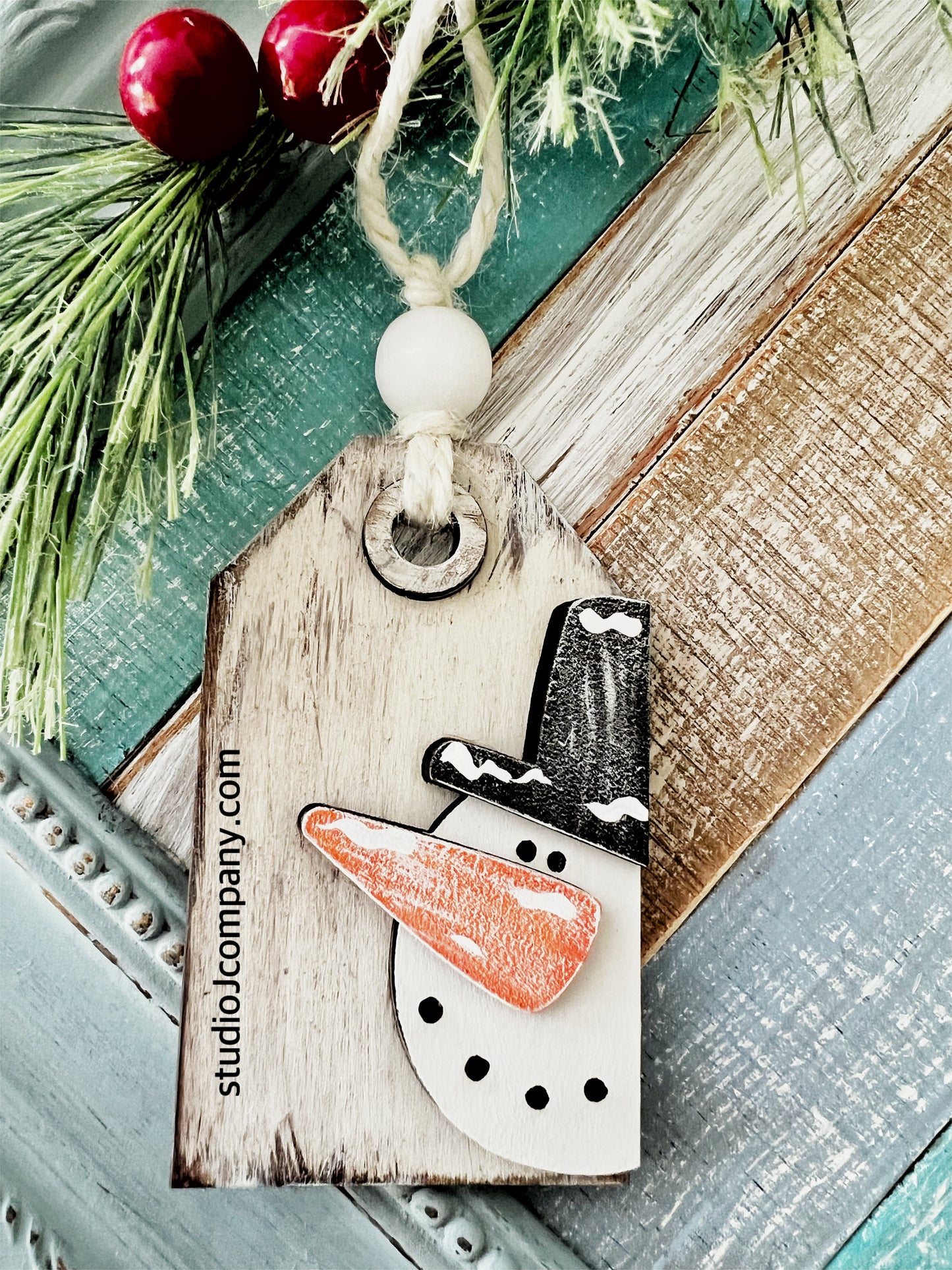 DIY Christmas Tag Ornaments approx 3.75” tall - Style #1