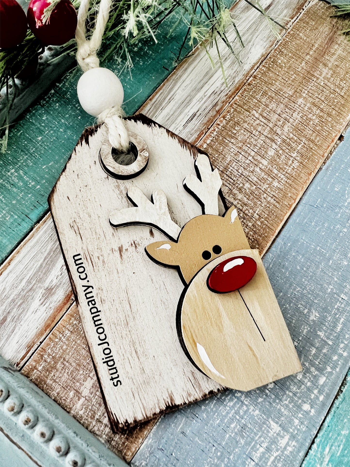 DIY Christmas Tag Ornaments approx 3.75” tall - Style #1