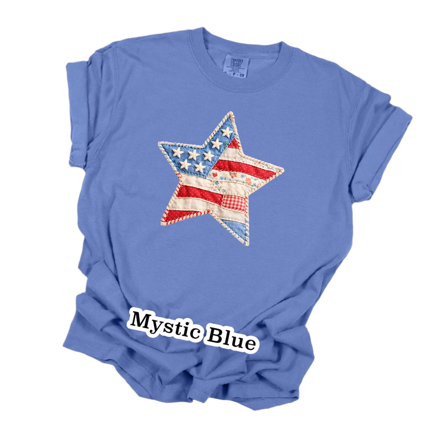 Patchwork Star- Patriotic Tshirt