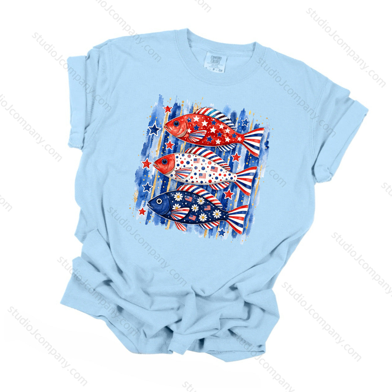 Patriotic Fish Trio Tee