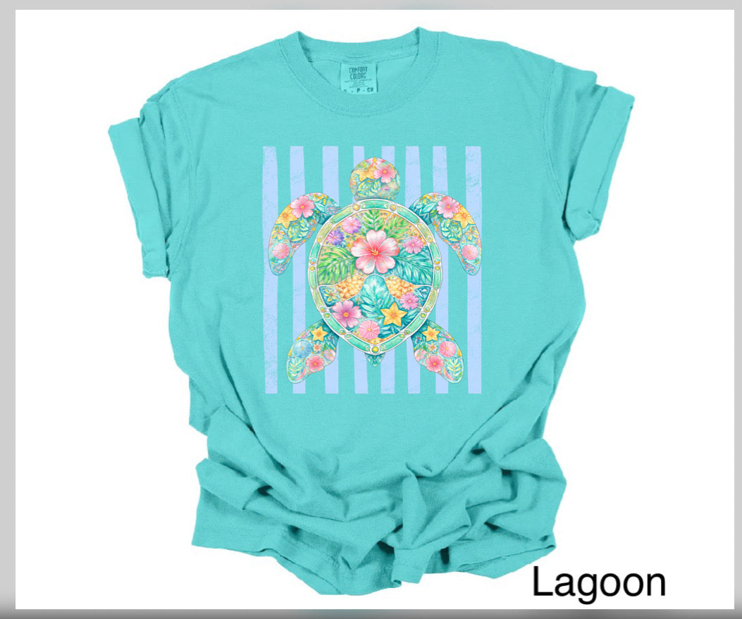 Sea Turtle- Cabana Striped Tee