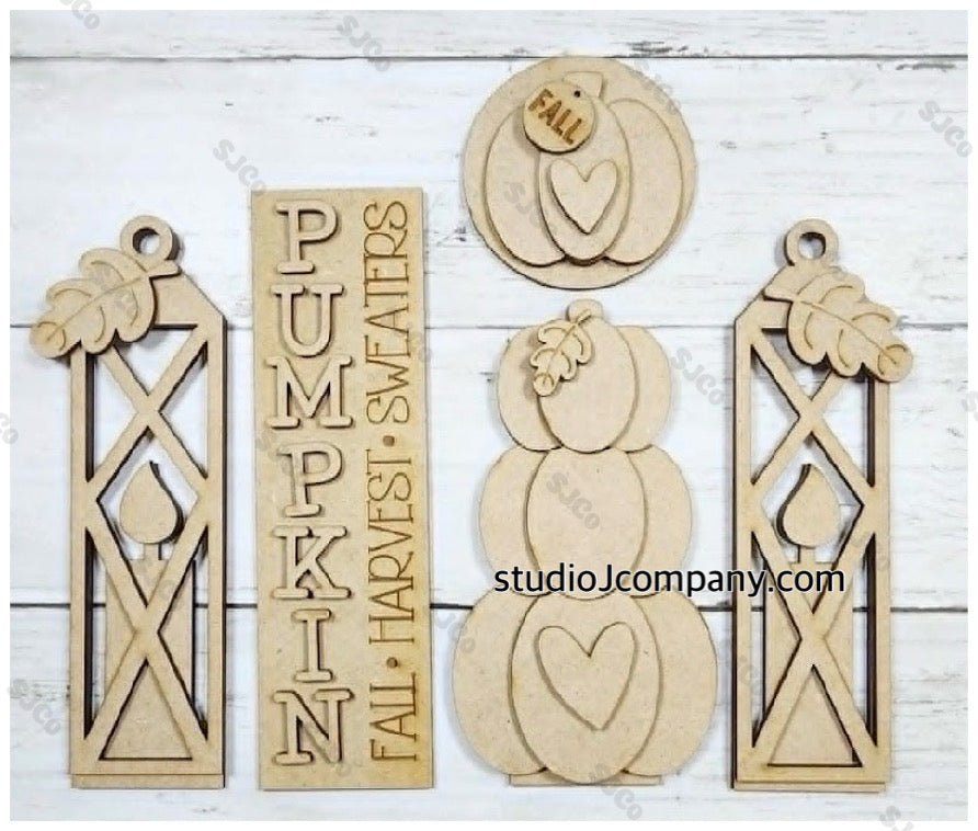 Fall Pumpkins Front Porch Insert to be used with the Barn Door Interchangeable with the large base (Barn Door Kit sold separately)