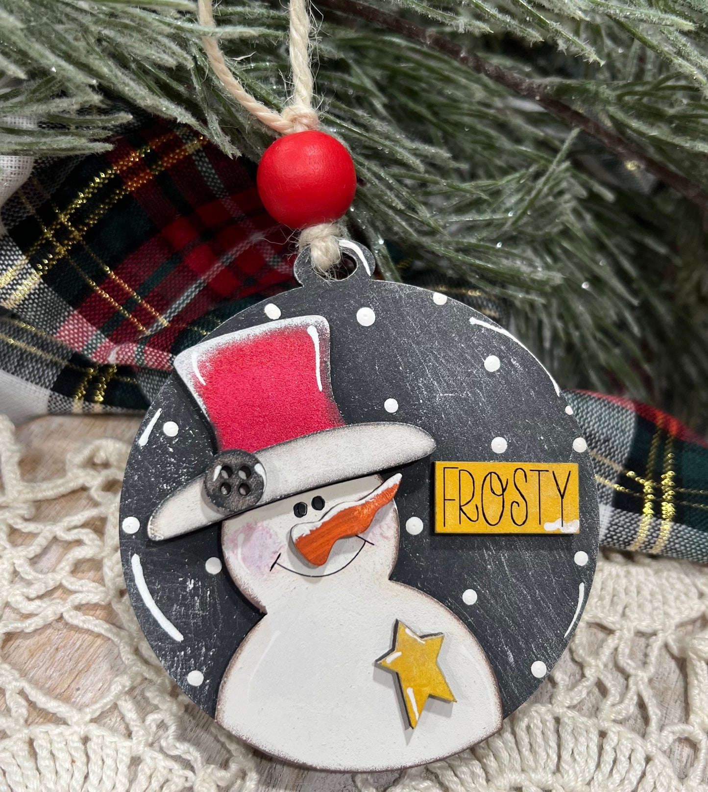 Round Snowman Ornaments - 3 to choose from