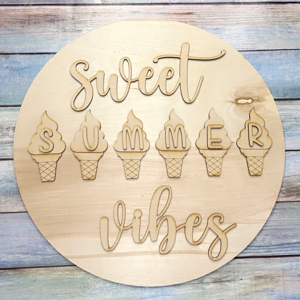 Sweet Summer Vibes DIY Craft Kit- 18” Door Hanger OR Just the design cutouts.