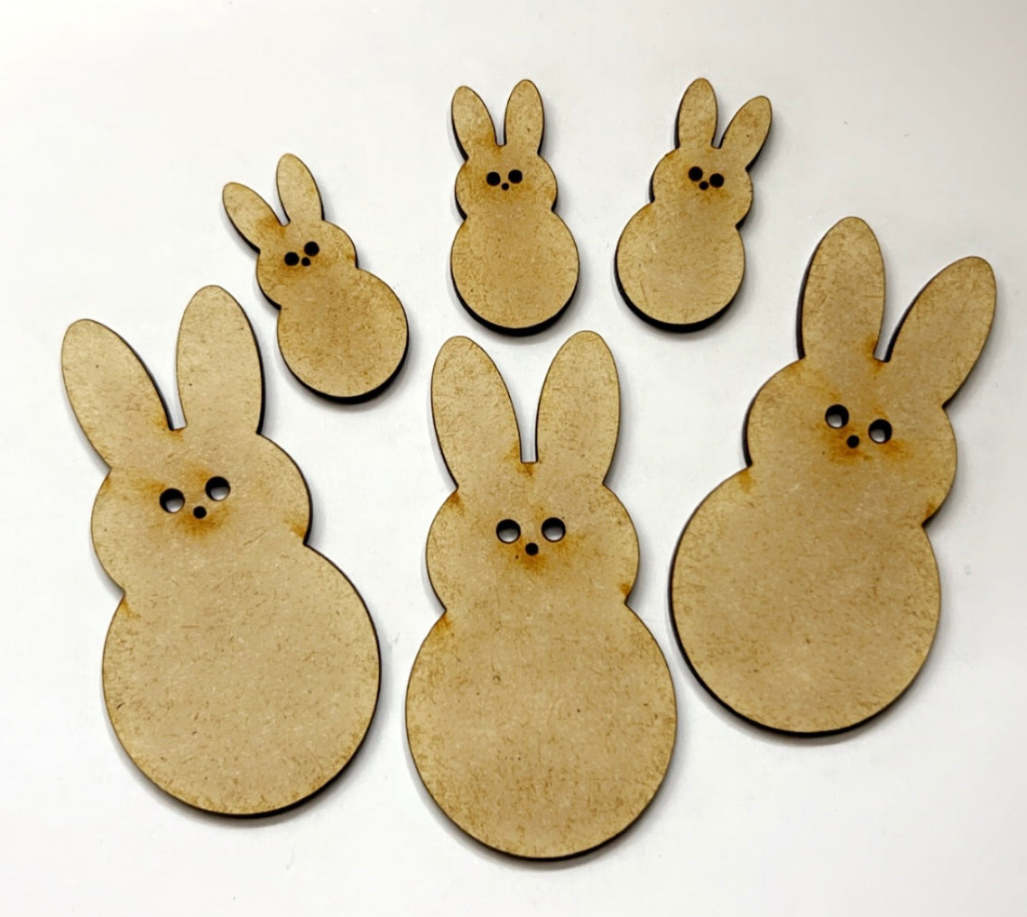 Bundle of 6 Bunny Peeps for crafting