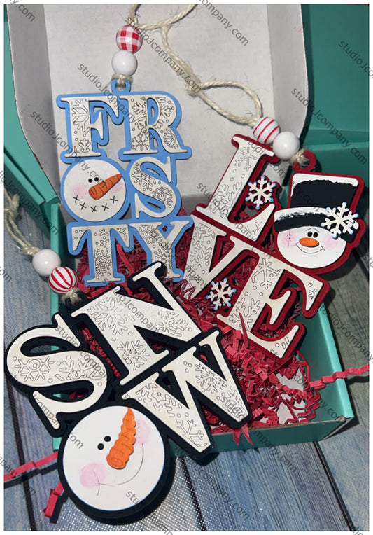 Snow What Fun Collection- 3 designs available- DIY Ornaments