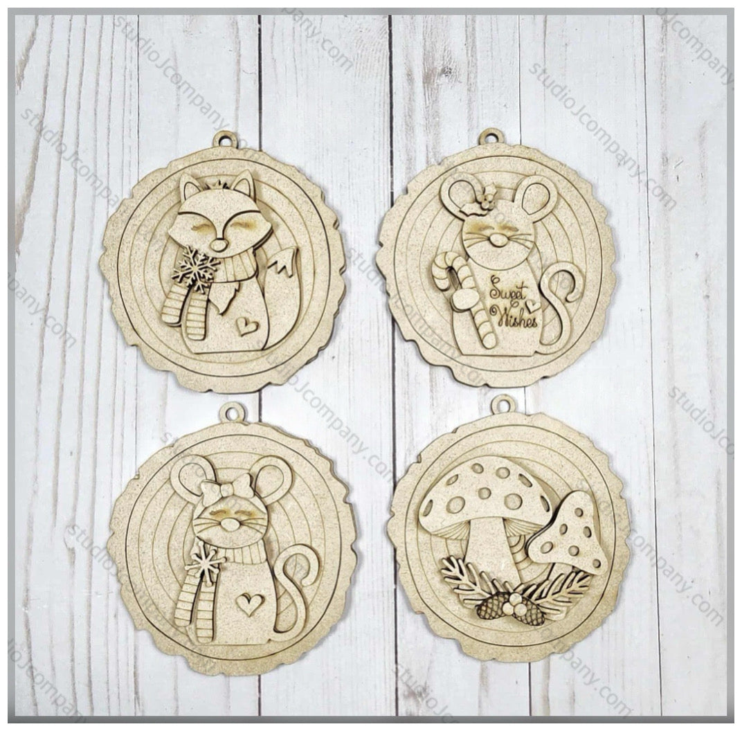 Winter Woodland Ornaments - 4 designs to choose from