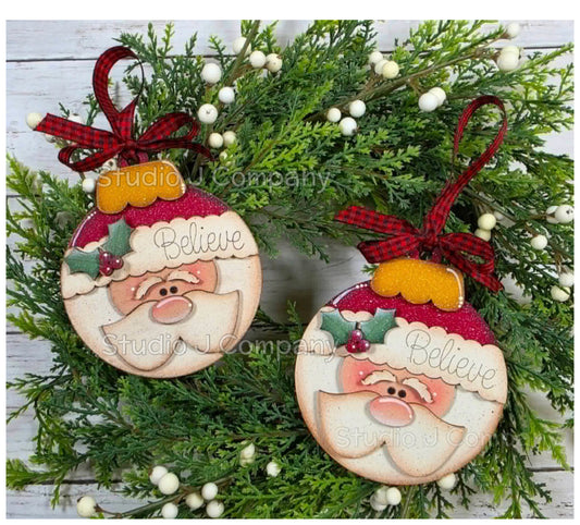Classic Santa Round Ornament- DIY Kit