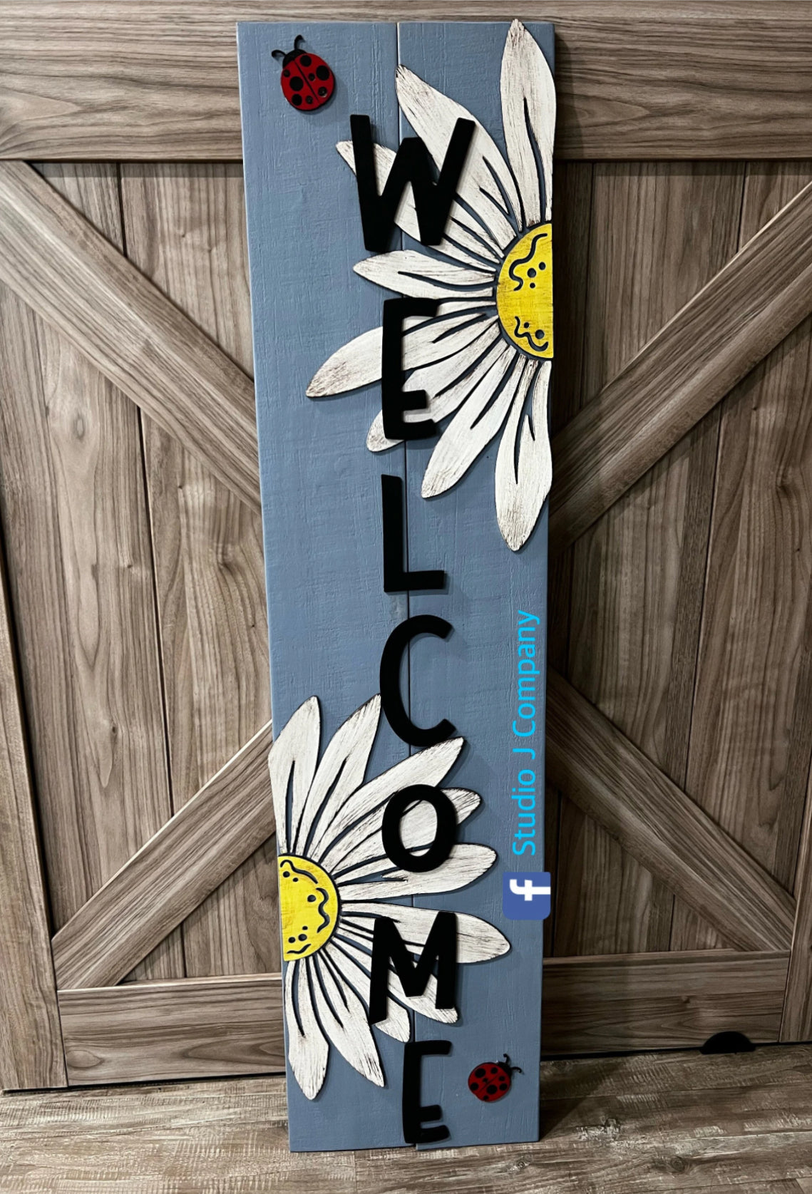 Daisy Welcome Porch Leaner -DIY Kit- Design only- Base Leaner not included