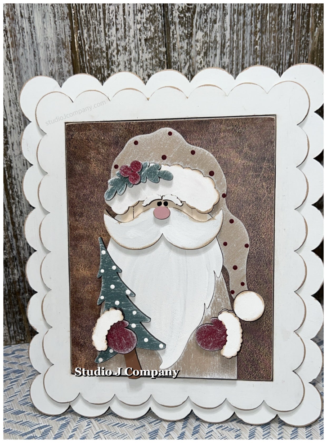Woodland Santa Sign with easel - diy kit