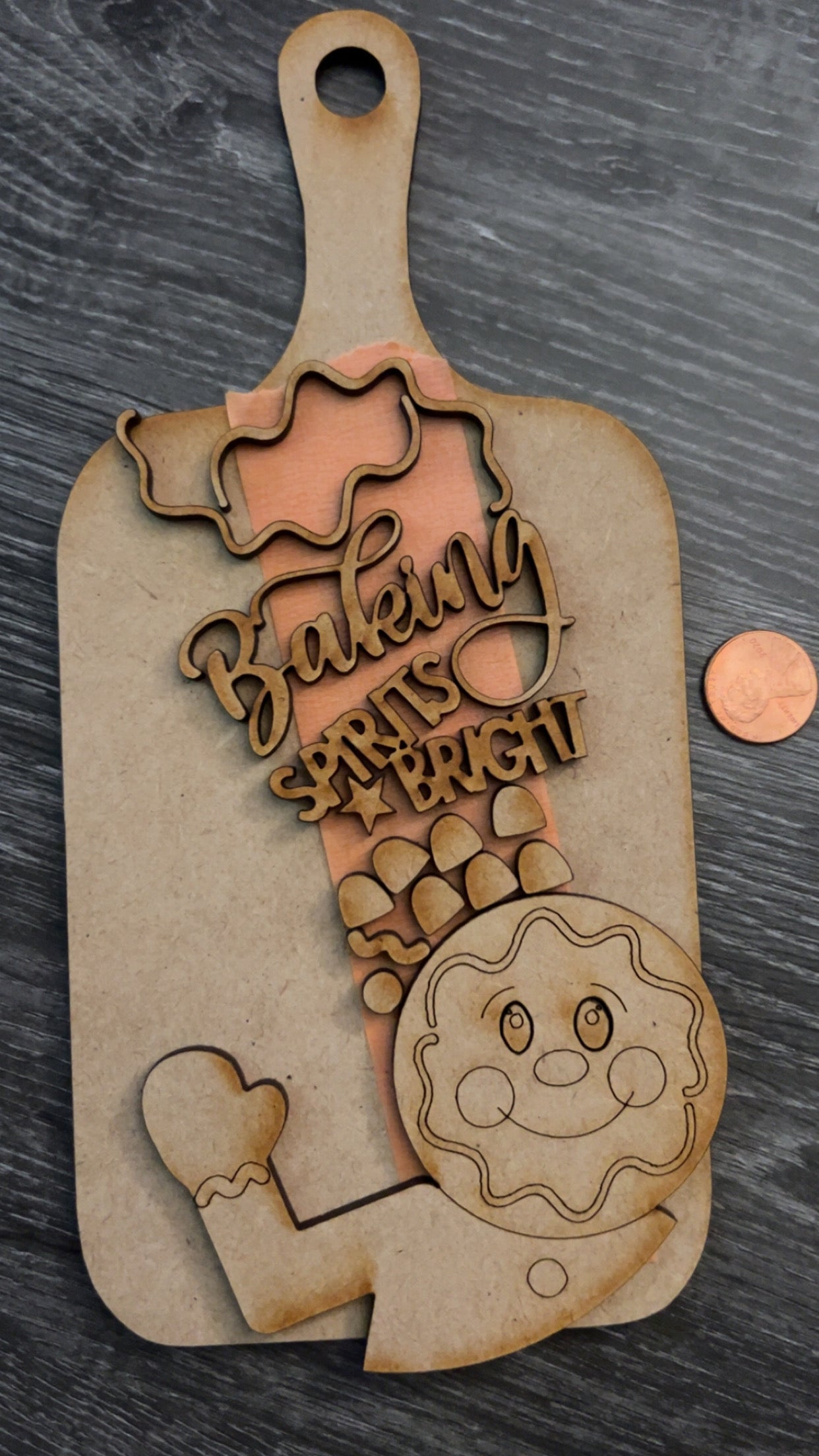 Baking Spirits Bright Gingerbread Man Faux Cutting Board