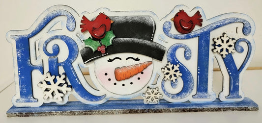 Frosty word block shelf sitter