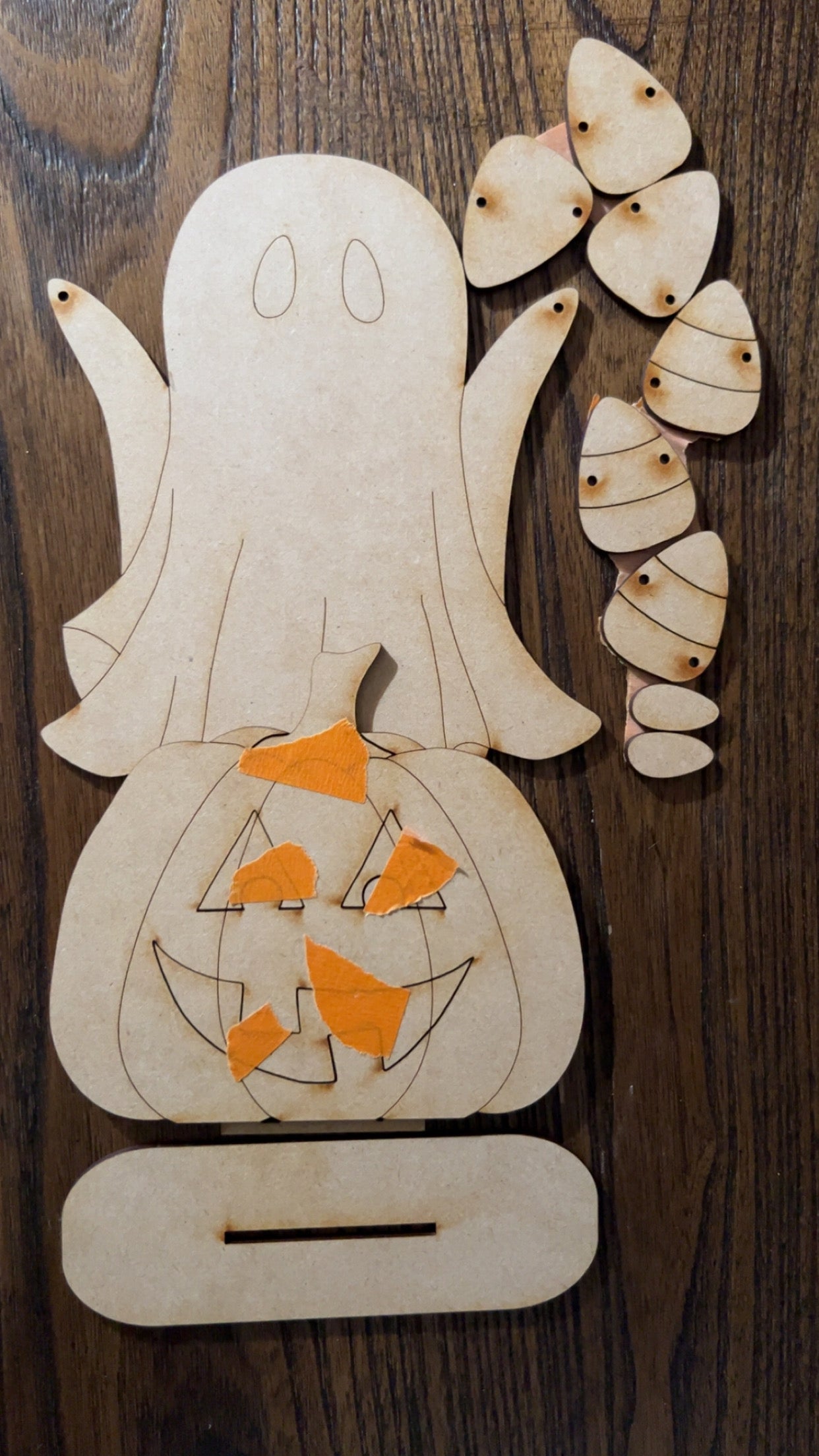 Candy Corn Ghost on Jack-o-Lantern - DIY Craft Kit